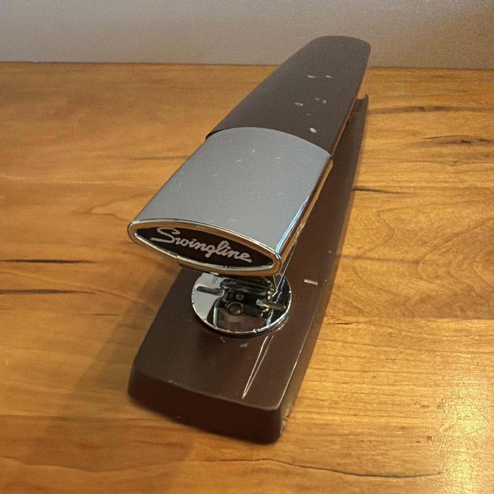 Vintage MCM Swingline Stapler Mid‎ Century 333 Brown Chrome USA
